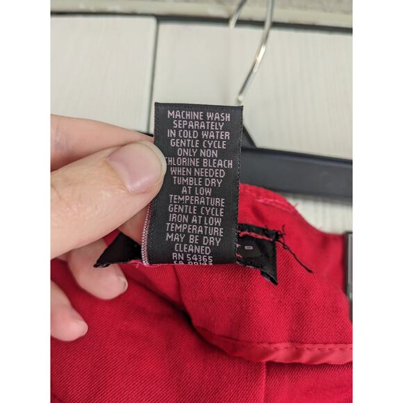 Investments Women's Red Casual Mid Rise Straight Leg Blended Fiber Pant Size 6PR - Picture 3 of 3